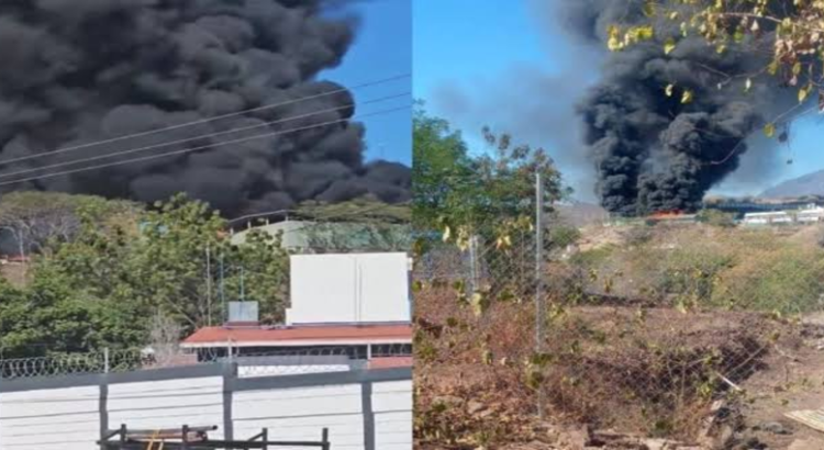 Fuerte incendio consume instalaciones de la Guardia Nacional en Michoacán