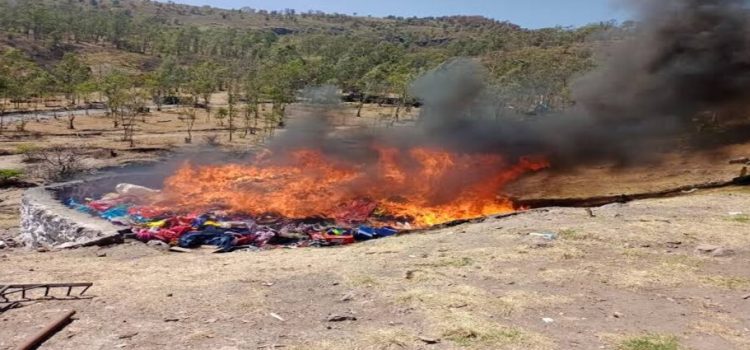 FGR y Sedena incineran 875 kilogramos de drogas en Michoacán