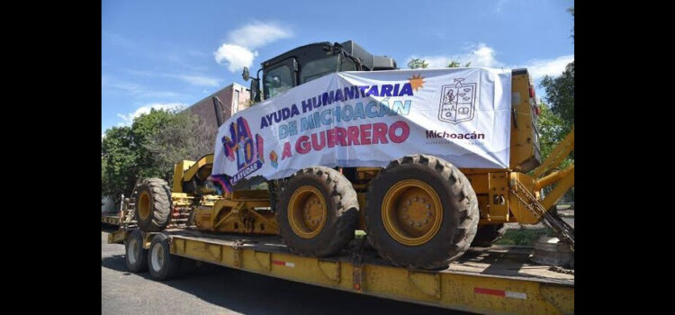 Michoacán envía más maquinaria a Guerrero