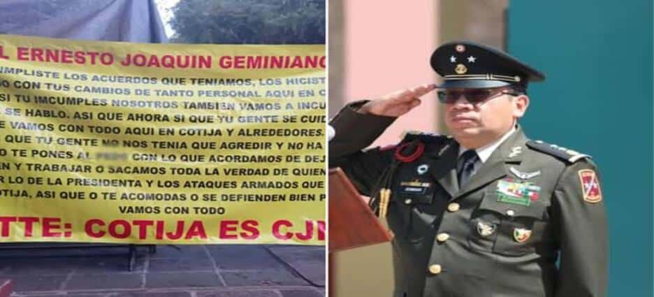 CJNG deja narcomanta a alto mando militar en Michoacán