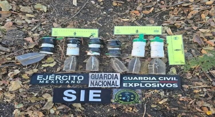 Fuerzas federales desactivan en Michoacán 17 explosivos caseros