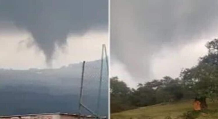 Se forma un tornado en Michoacán; tira árboles y vuela techumbres