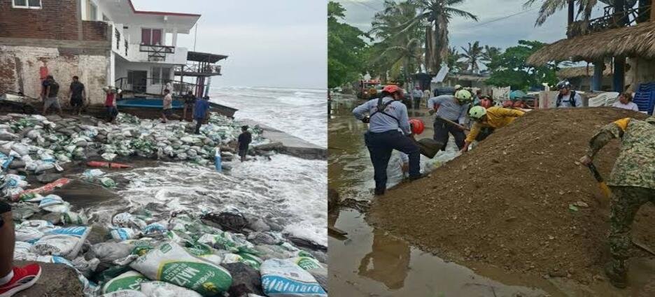 Playa Azul concentra las mayores afectaciones por el huracán Polo en la costa de Michoacán